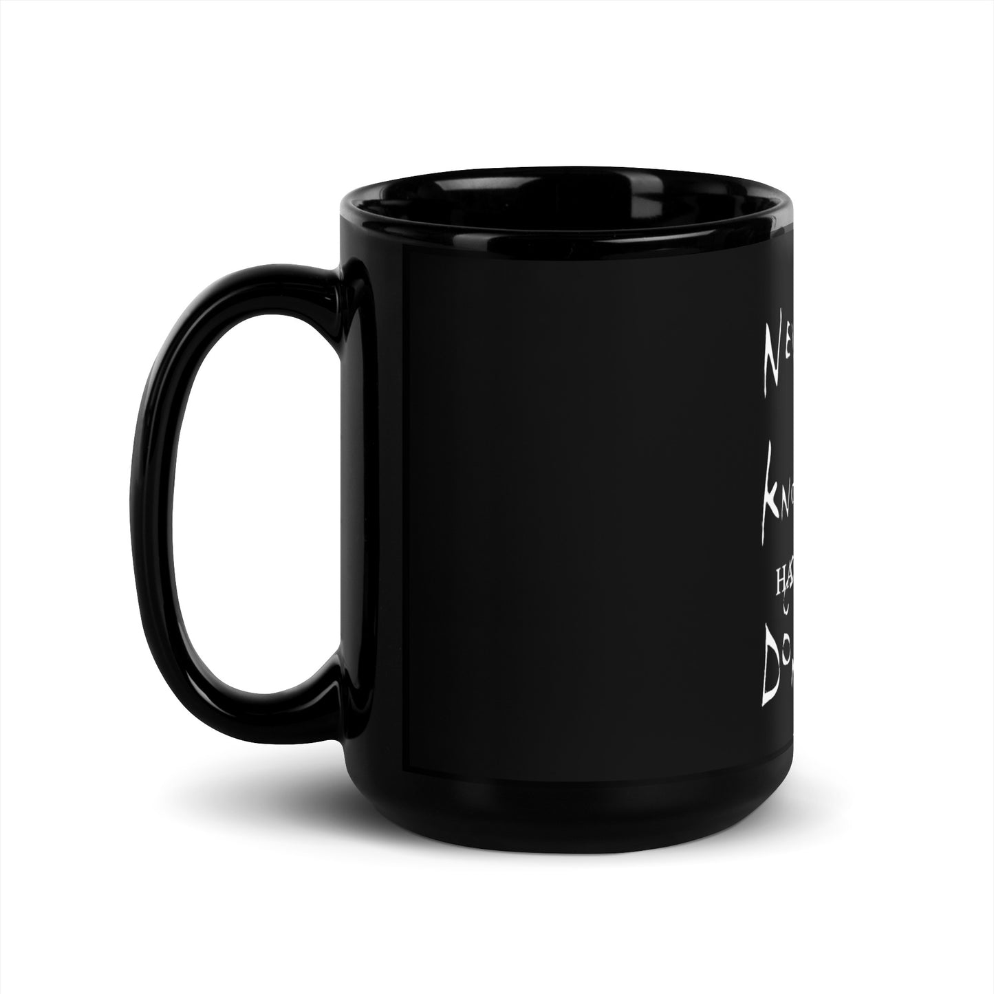 THBF Black Ceramic Mug "Never"
